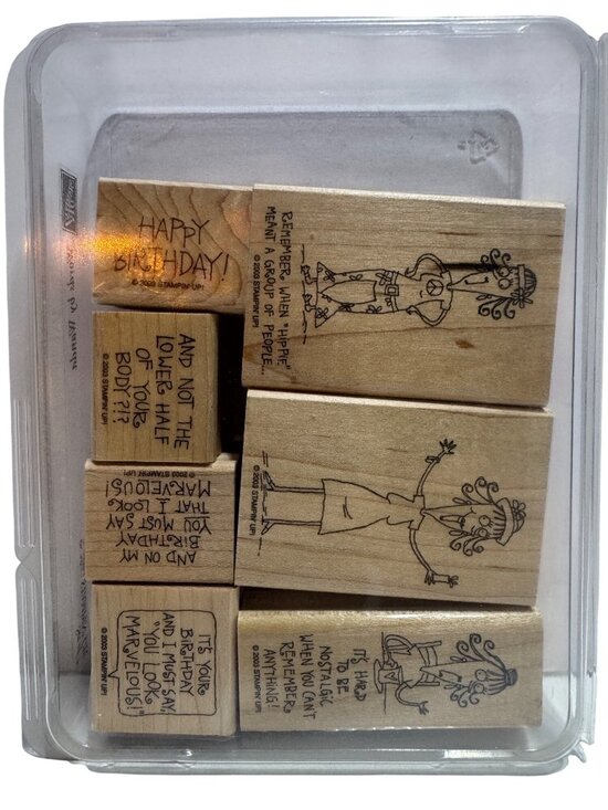 Stampin’ Up Other - Words By Wanda Stampin Up 2004 Rubber Stamps Set Of 8 Wood Mounted Sentiments